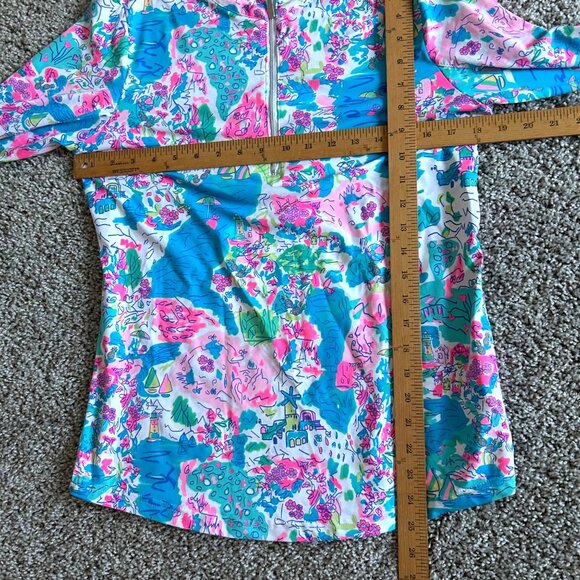 Lulu B Womens Sz XS Quarter-Zip Pullover Multicolor Print Long Sleeve Top - Picture 6 of 9